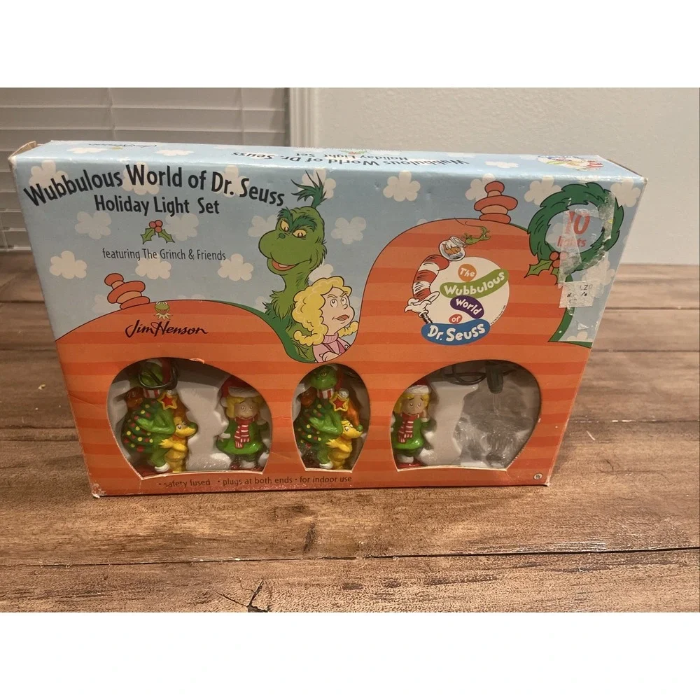 Dr. Seuss Holiday Christmas String Lights Set of 10 Wubbulous World Horton Decor